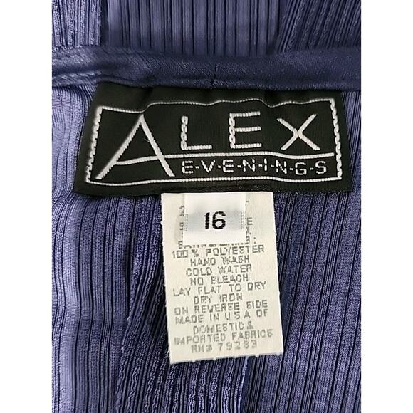 ALEX EVENING Two-Piece Set Size 16 Blue Long Sleeveless Dress & Sparkle Jacket - Picture 4 of 10